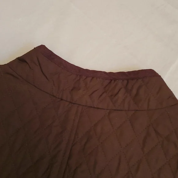 TALBOTS WOMAN brown quilted vest corduroy zipper pockets 1X